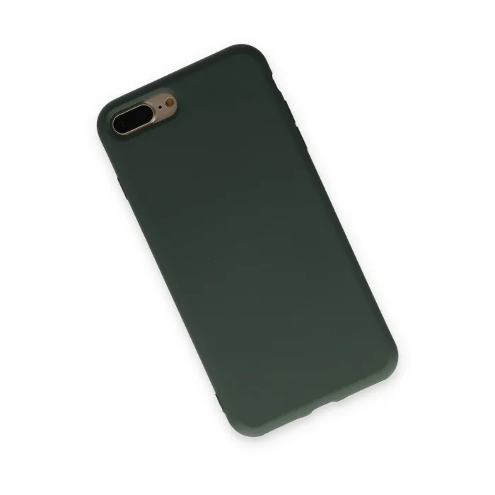 Mey İthalat®   iPhone 7 Plus Kılıf Nano içi Kadife Silikon - Koyu Yeşil
