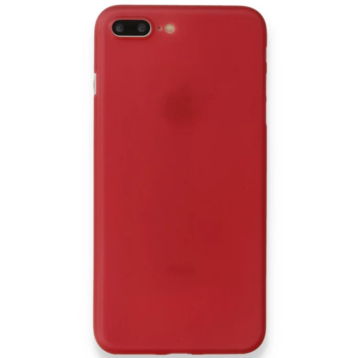 Mey İthalat®   iPhone 8 Plus Kılıf PP Ultra İnce Kapak - Kırmızı