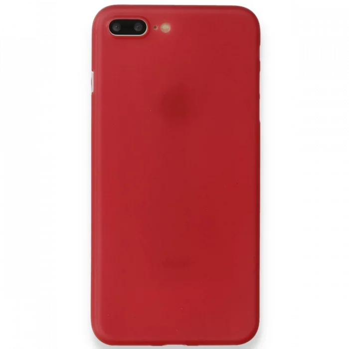 Mey İthalat®   iPhone 8 Plus Kılıf PP Ultra İnce Kapak - Kırmızı