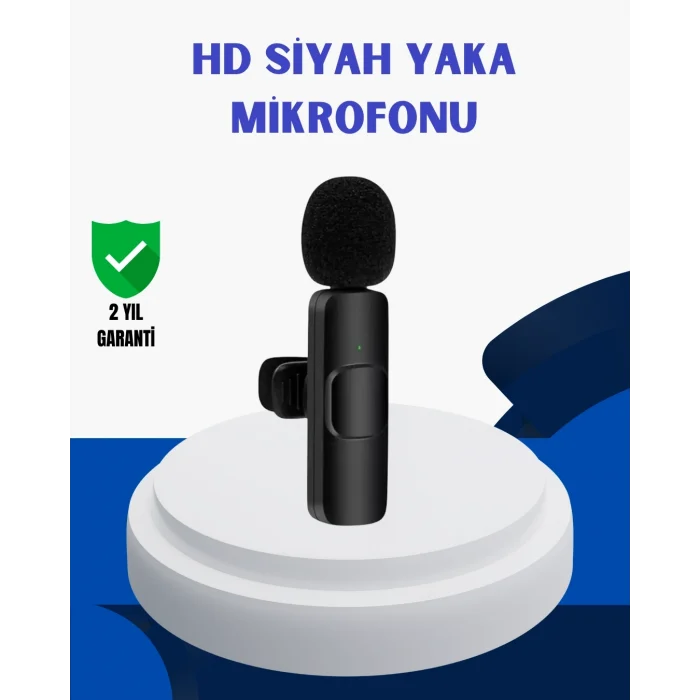 Mey İthalat® iPhone İçin Çift Mikrofonlu Telsiz Yaka Mikrofonu 360 Derece HD Ses