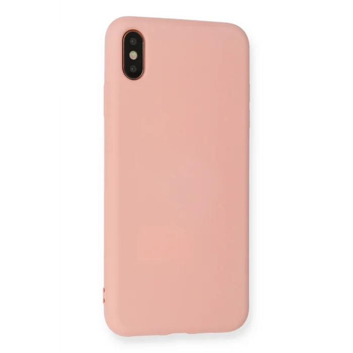 Mey İthalat®   iPhone X Kılıf Nano içi Kadife Silikon - Pudra