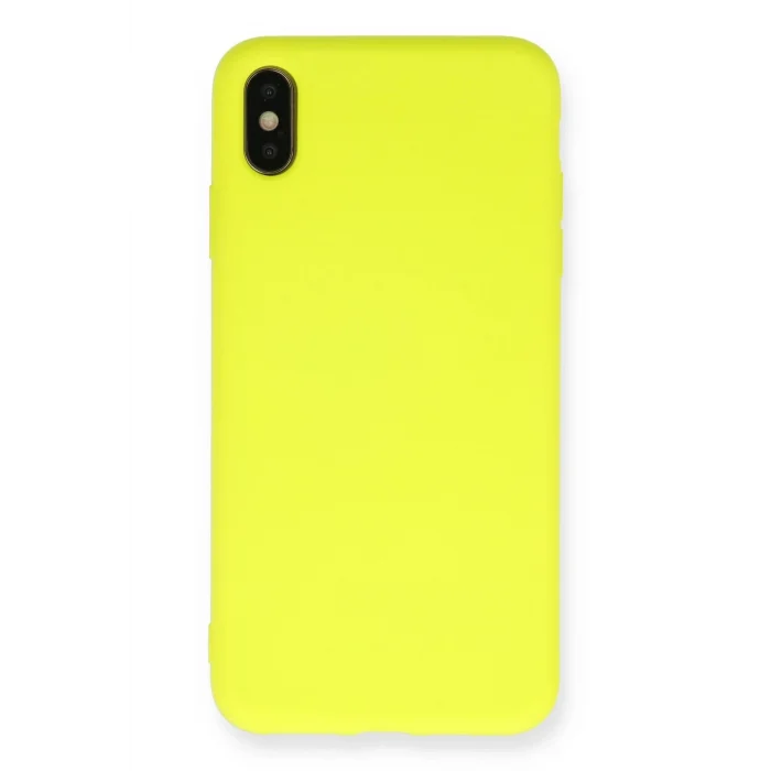 Mey İthalat®   iPhone X Kılıf Nano içi Kadife Silikon - Sarı