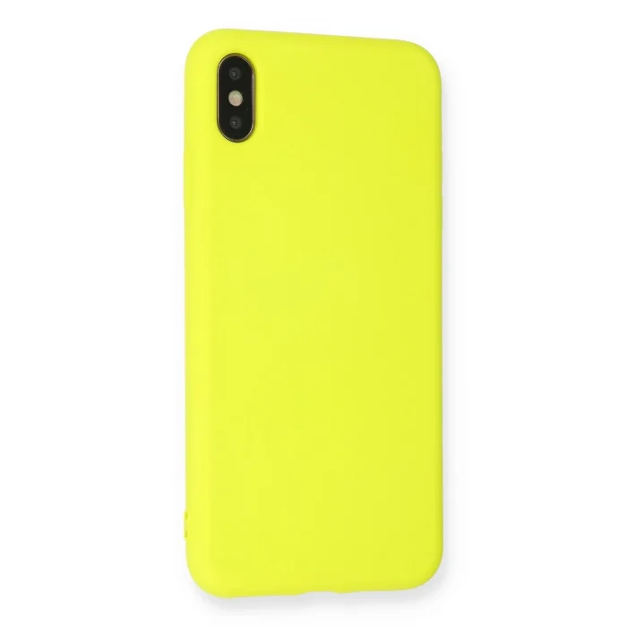 Mey İthalat®   iPhone X Kılıf Nano içi Kadife Silikon - Sarı