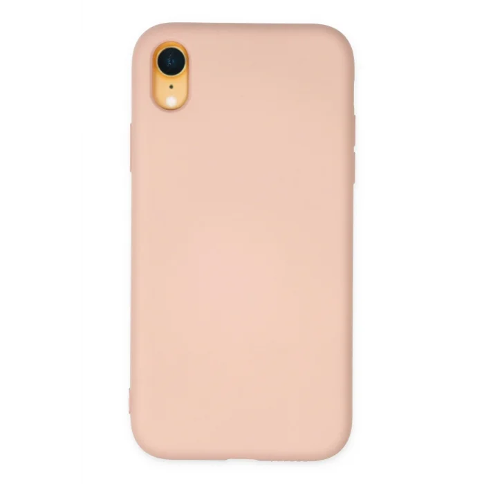Mey İthalat®   iPhone XR Kılıf Nano içi Kadife Silikon - Pudra