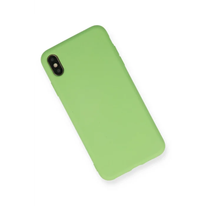 Mey İthalat®   iPhone XS Max Kılıf Nano içi Kadife Silikon - Açık Yeşil