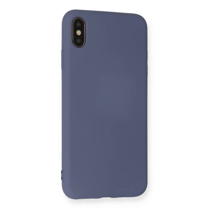 Mey İthalat®   iPhone XS Max Kılıf Nano içi Kadife Silikon - Gri