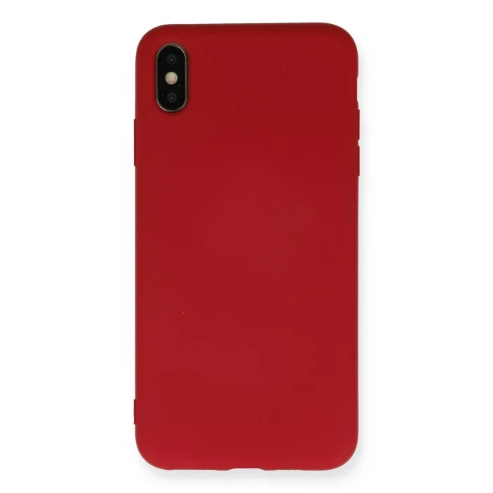 Mey İthalat®   iPhone XS Max Kılıf Nano içi Kadife Silikon - Kırmızı