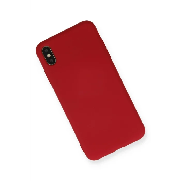 Mey İthalat®   iPhone XS Max Kılıf Nano içi Kadife Silikon - Kırmızı