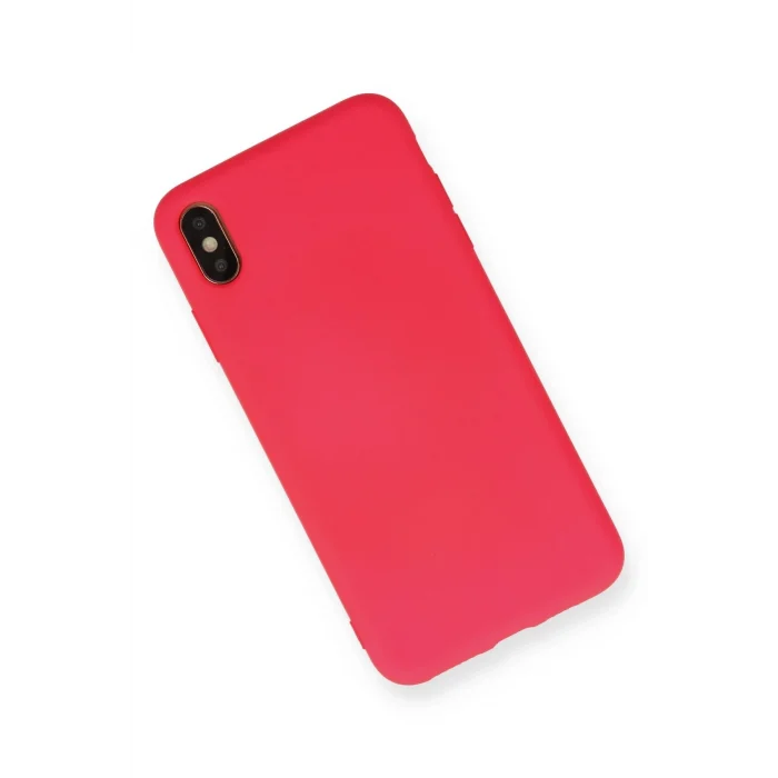 Mey İthalat®   iPhone XS Max Kılıf Nano içi Kadife Silikon - Koyu Pembe