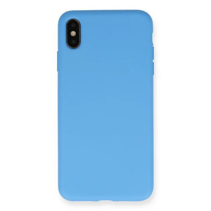 Mey İthalat®   iPhone XS Max Kılıf Nano içi Kadife Silikon - Mavi