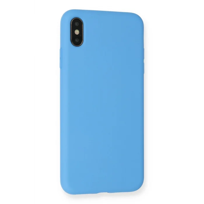 Mey İthalat®   iPhone XS Max Kılıf Nano içi Kadife Silikon - Mavi