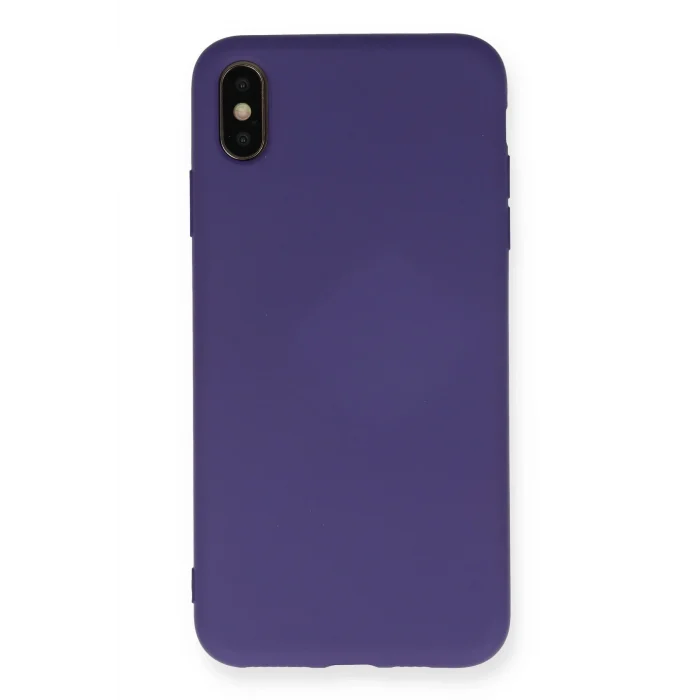 Mey İthalat®   iPhone XS Max Kılıf Nano içi Kadife Silikon - Mor