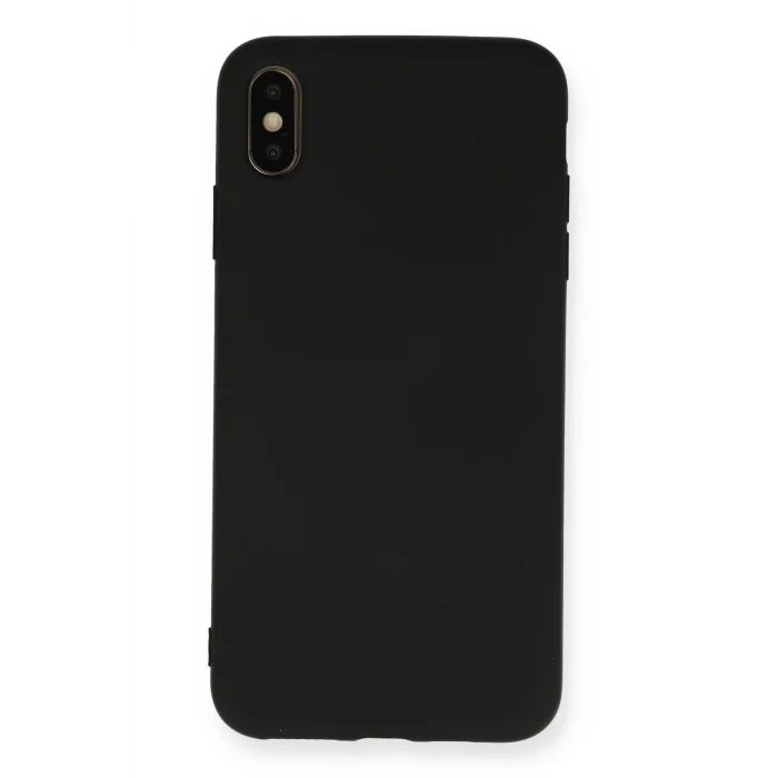 Mey İthalat®   iPhone XS Max Kılıf Nano içi Kadife Silikon - Siyah