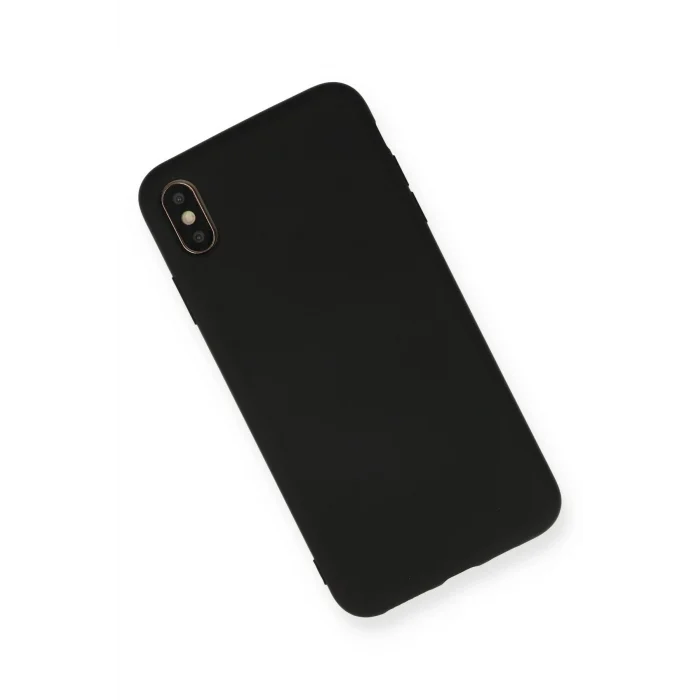 Mey İthalat®   iPhone XS Max Kılıf Nano içi Kadife Silikon - Siyah