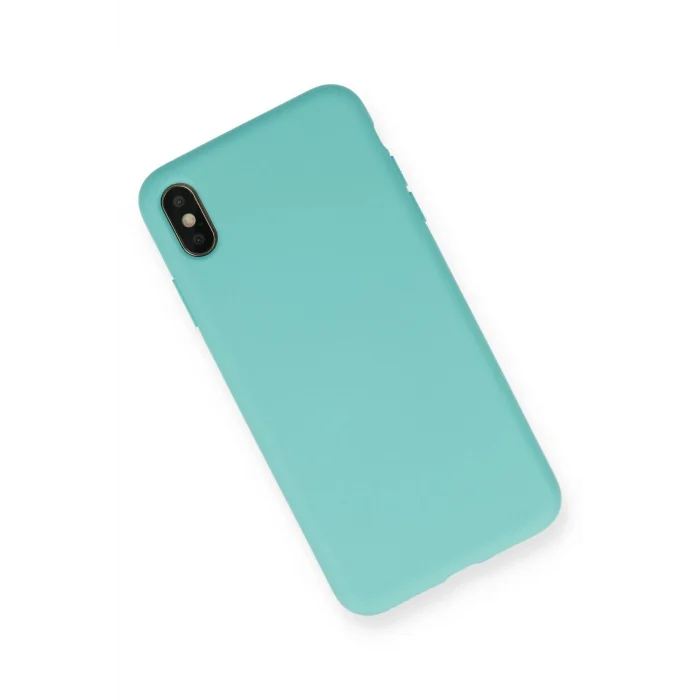 Mey İthalat®   iPhone XS Max Kılıf Nano içi Kadife Silikon - Turkuaz