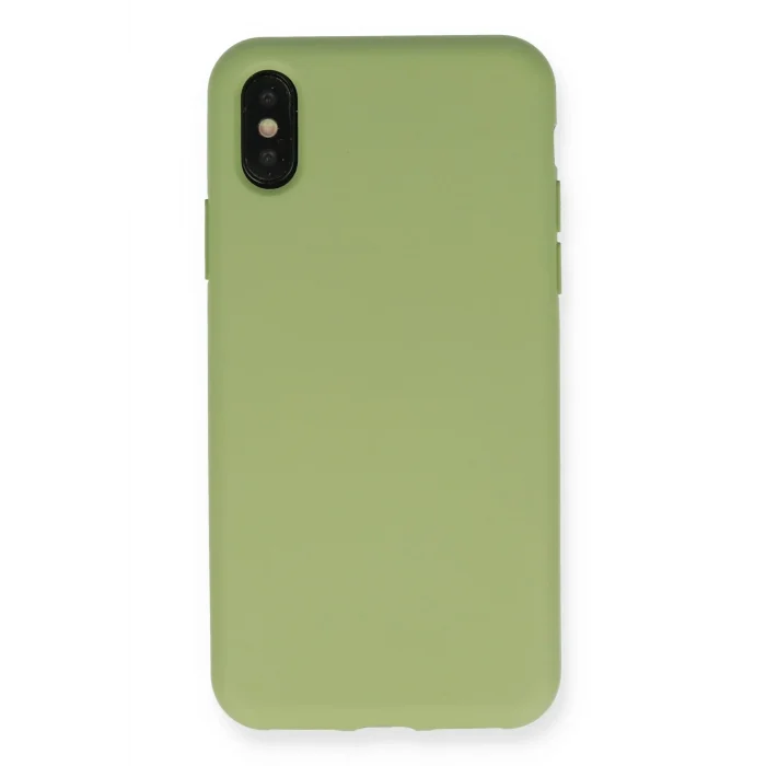 Mey İthalat®   iPhone XS Max Kılıf Nano içi Kadife Silikon - Yeşil