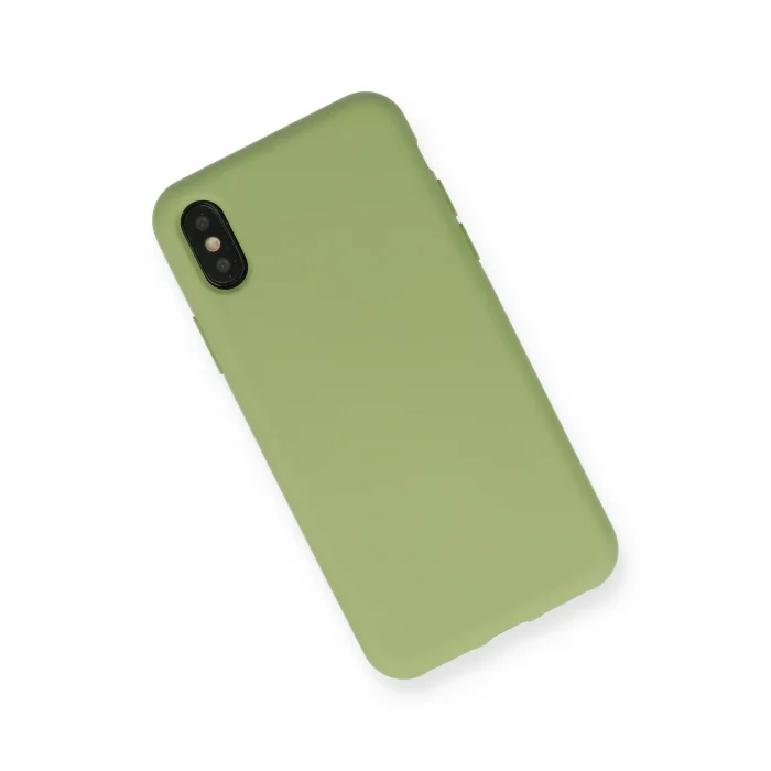 Mey İthalat®   iPhone XS Max Kılıf Nano içi Kadife Silikon - Yeşil