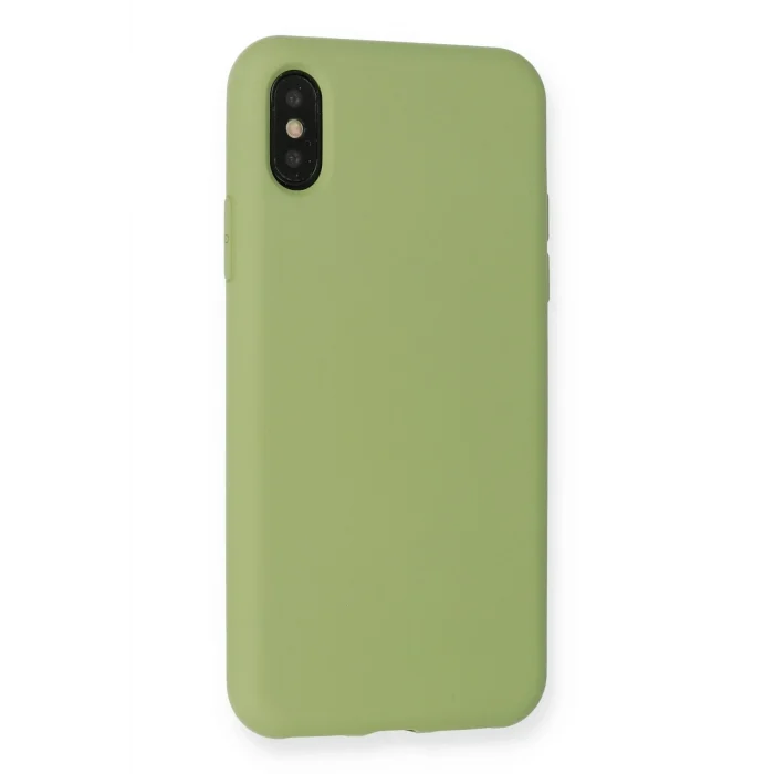 Mey İthalat®   iPhone XS Max Kılıf Nano içi Kadife Silikon - Yeşil