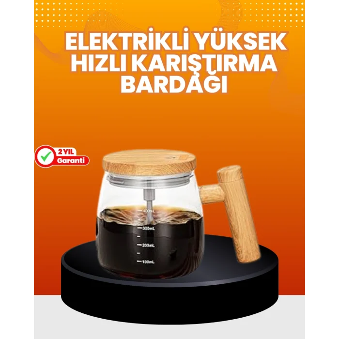 Mey İthalat® Isıtıcılı Manyetik Karıştırıcı Kupa – 400 ml, C Tipi Şarjlı, Akıllı Tasarım