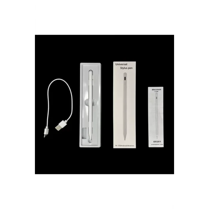 Mey İthalat®  K2260 IOS ve Android Uyumlu Universal Dokunmatik Stylus Kalem - Beyaz