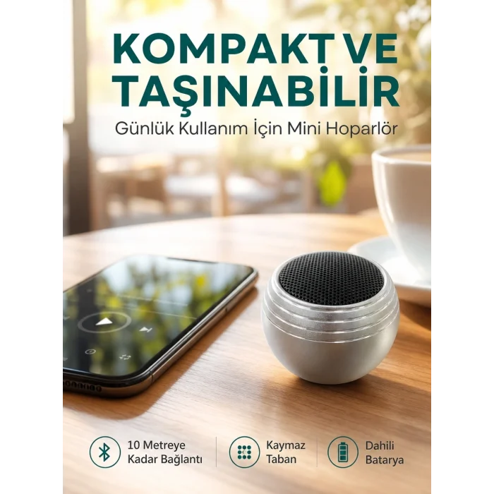 Mey İthalat® Kablosuz Mini Hoparlör Şarjlı TWS Destekli Kompakt Ses Sistemi Yeni Nesil