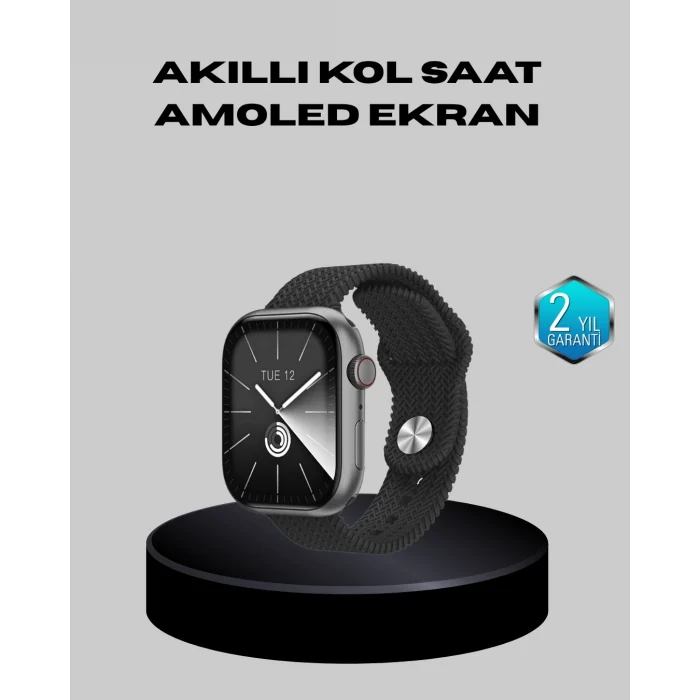 Mey İthalat® Kablosuz Şarjlı Akıllı Saat Bluetooth Arama Bildirim Destekli Uzun Pil Ömürlü