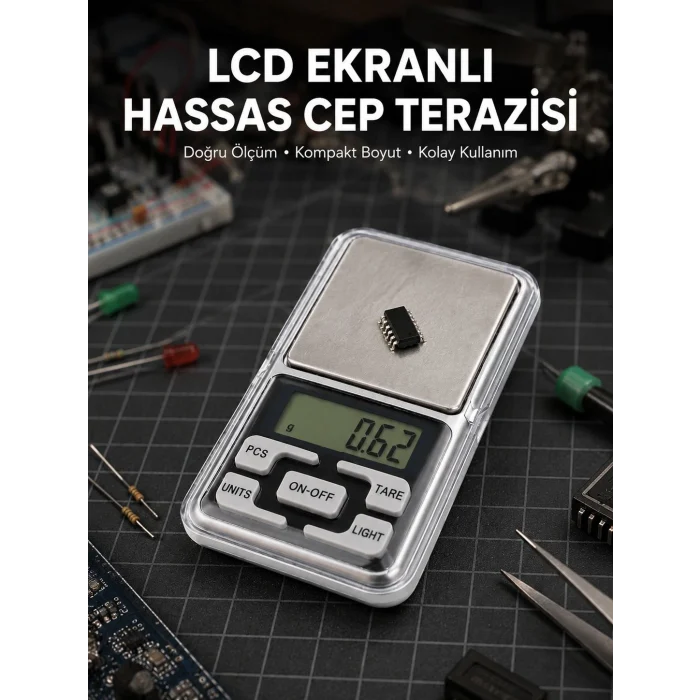 Mey İthalat® Kapaklı Dijital Cep Terazisi Hassasiyet 300 Gr Yeni Nesil