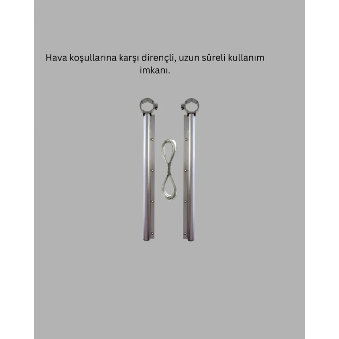 Mey İthalat® Kare Küpeşte Uyumlu Balkon Çamaşır Askısı 25x60 cm Beyaz Pratik
