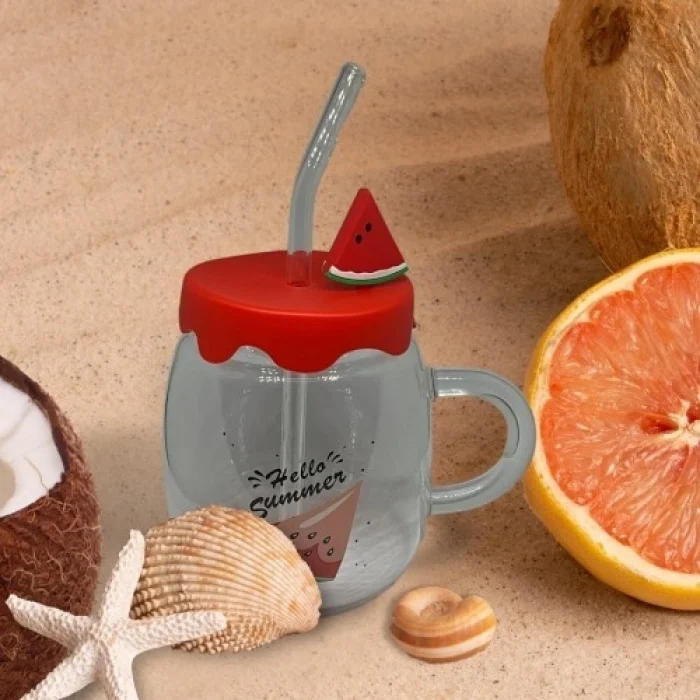 Mey İthalat® Karpuz Tasarımlı Kupa Bardak