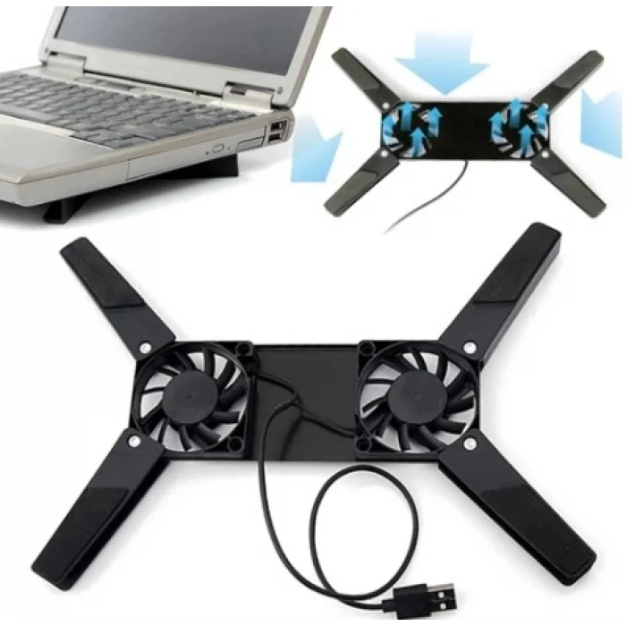 Mey İthalat® Katlanabilir Laptop Soğutucu 2 fanlı