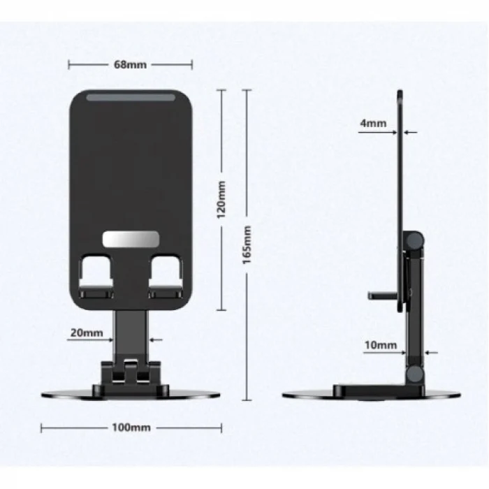 Mey İthalat® Katlanabilir Telefon Tutucu Stand Yuvarlak Tabanlı CM-074