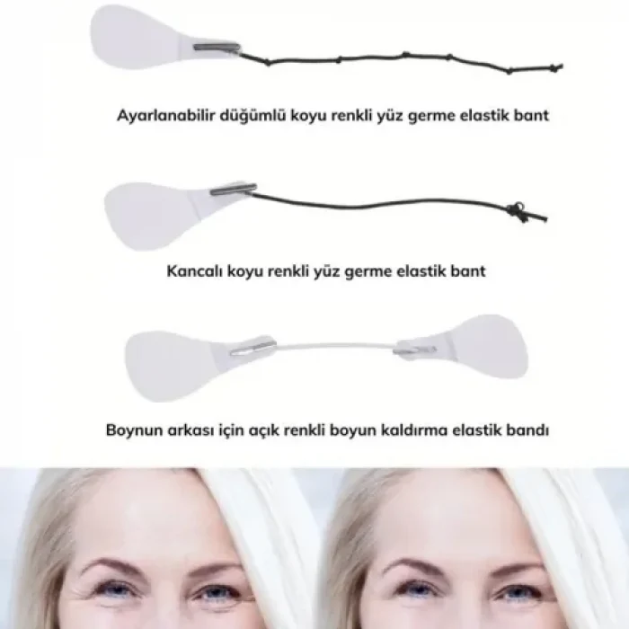 Mey İthalat® Lastikli Yüz Kaş Göz Boyun Gerdirme Bantları (40 Adet)