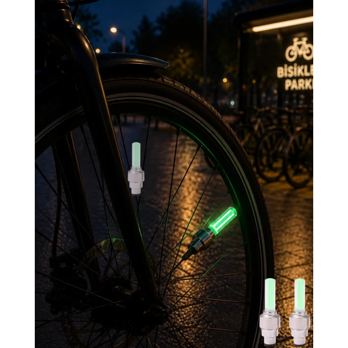Mey İthalat® LED Sibop Lambası Bisiklet Motor Araba Jant Işığı 2li Set