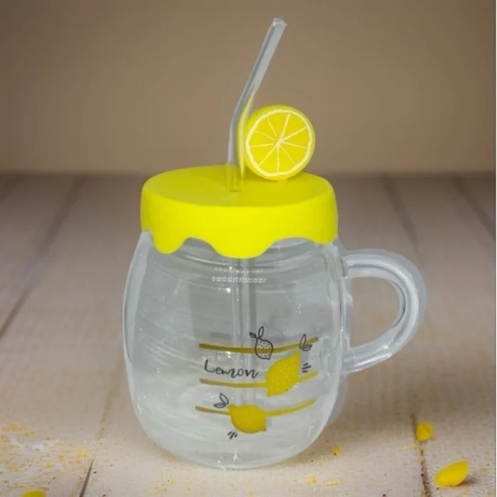 Mey İthalat® Limon Tasarımlı Kupa Bardak