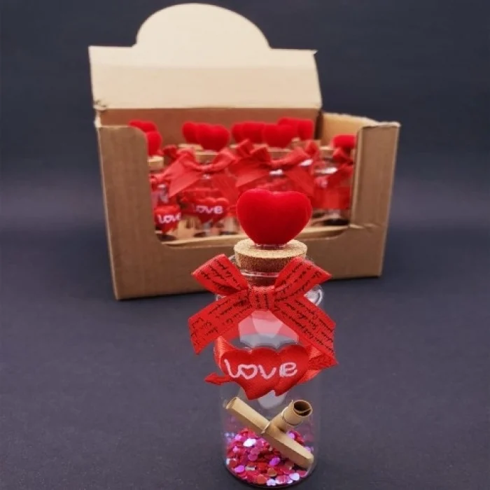 Mey İthalat® Love Kalpli Dilek Şişesi
