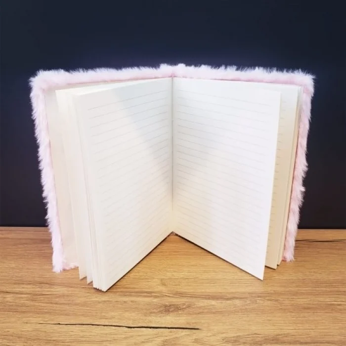 Mey İthalat® Love Tasarımlı Peluş Kapaklı Defter Hediyelik