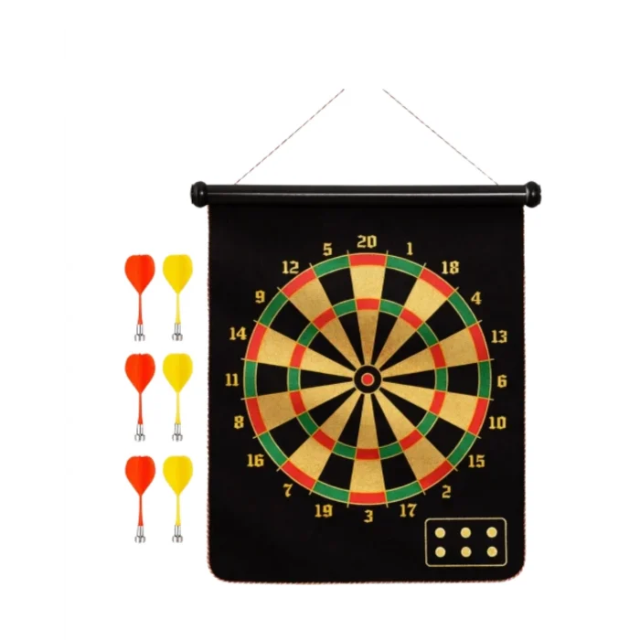 Mey İthalat® Manyetik Dart Oyunu Katlanabilir Güvenli Dart Seti 6 Ok Hediyeli
