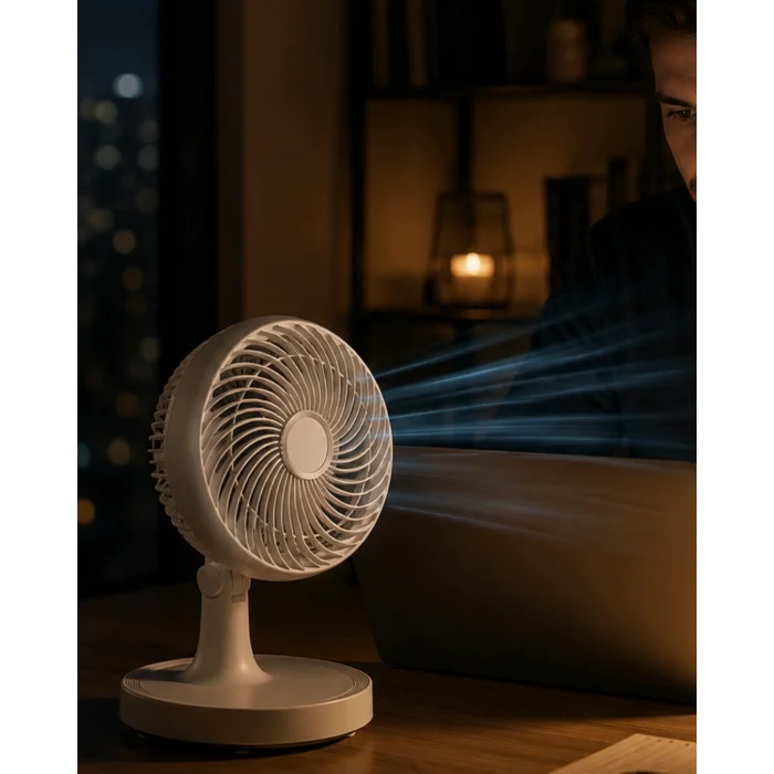 Mey İthalat® Masaüstü Mini Fan Sessiz Çalışan 2 Hızlı Otomatik Salınımlı Fan