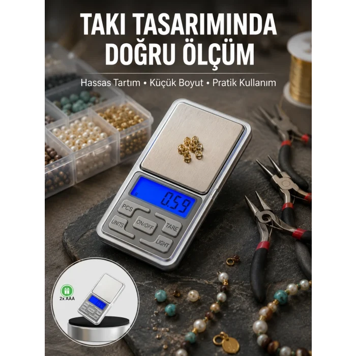 Mey İthalat® Mavi Işıklı LCD Ekranlı Hassas Tartı Terazisi Yeni Nesil