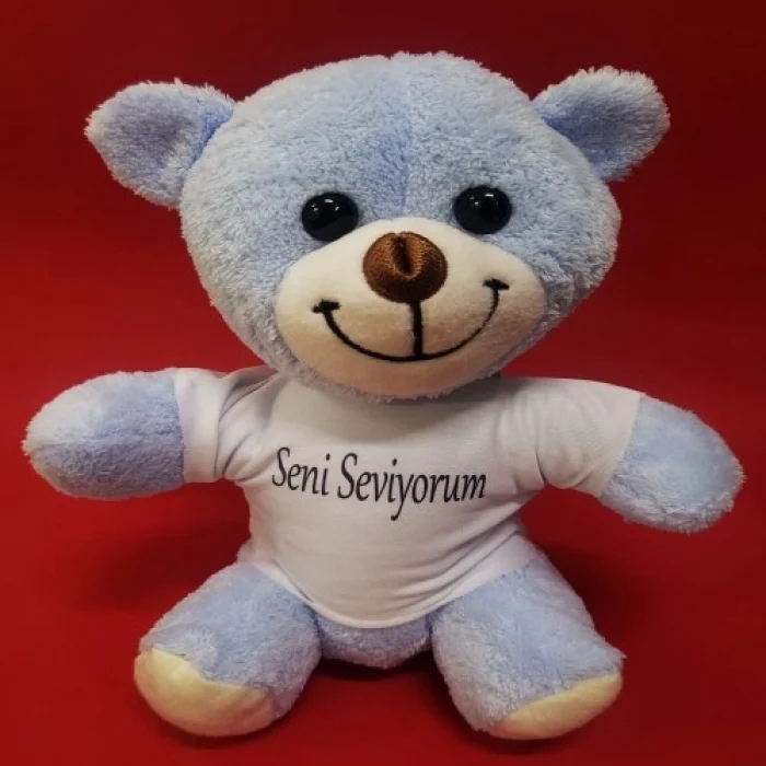Mey İthalat® Mavi Seni Seviyorum Tişörtlü Ayı