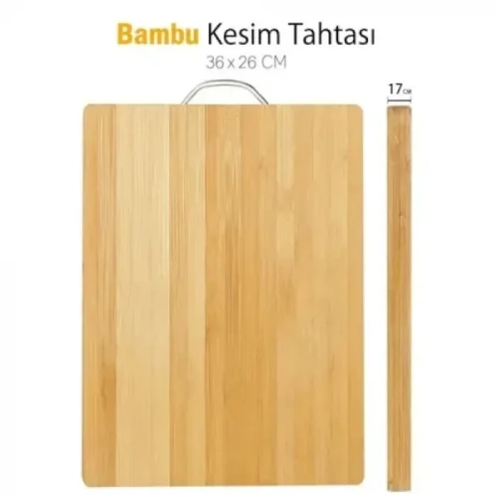 Mey İthalat® Metal Saplı Bambu Kesim Panosu