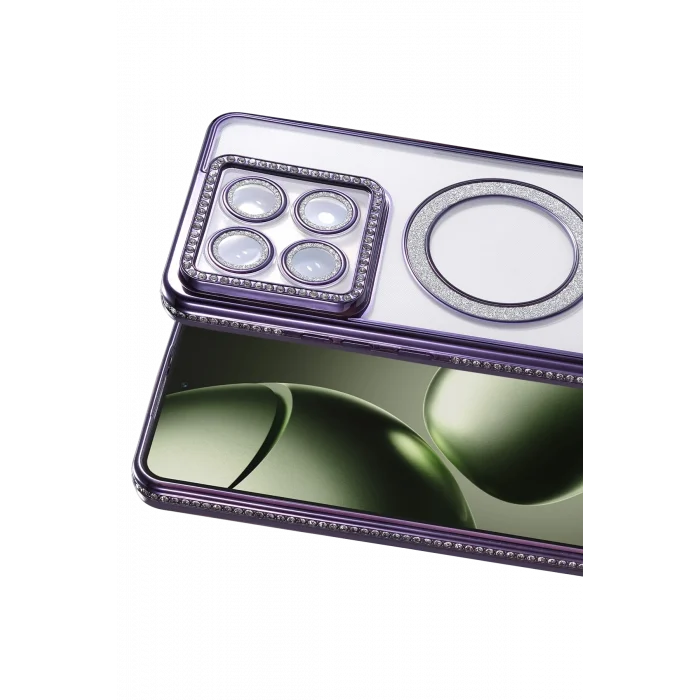 Mey İthalat®   Mi 14T Pro Joke Simli Magneticsafe Kılıf - Derin Mor