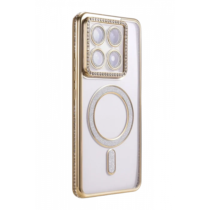 Mey İthalat®   Mi 14T Pro Joke Simli Magneticsafe Kılıf - Gold