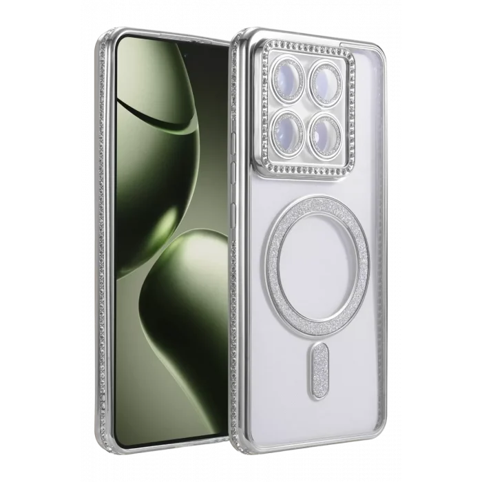 Mey İthalat®   Mi 14T Pro Joke Simli Magneticsafe Kılıf - Gümüş