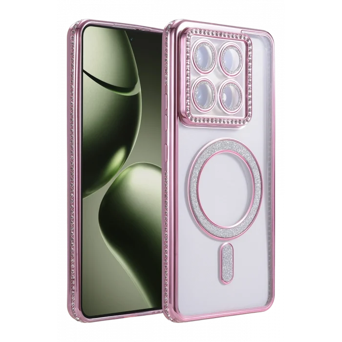 Mey İthalat®   Mi 14T Pro Joke Simli Magneticsafe Kılıf - Pembe