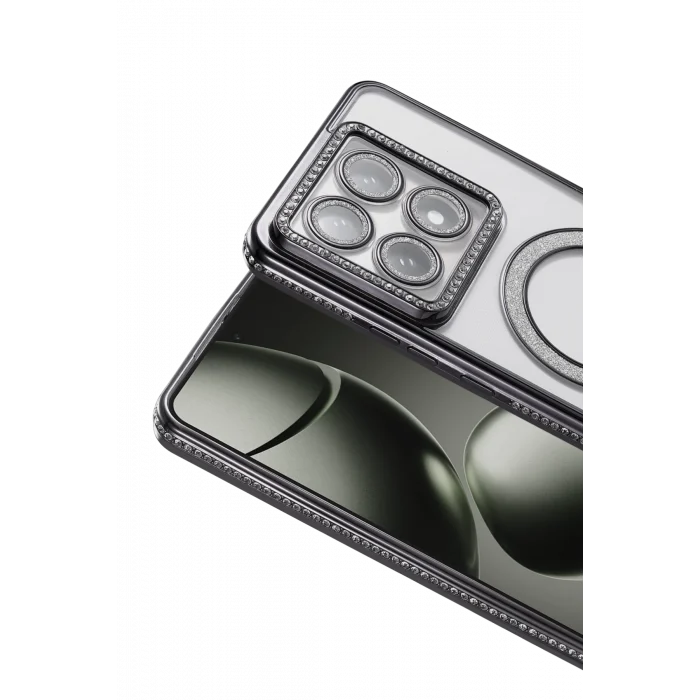 Mey İthalat®   Mi 14T Pro Joke Simli Magneticsafe Kılıf - Siyah
