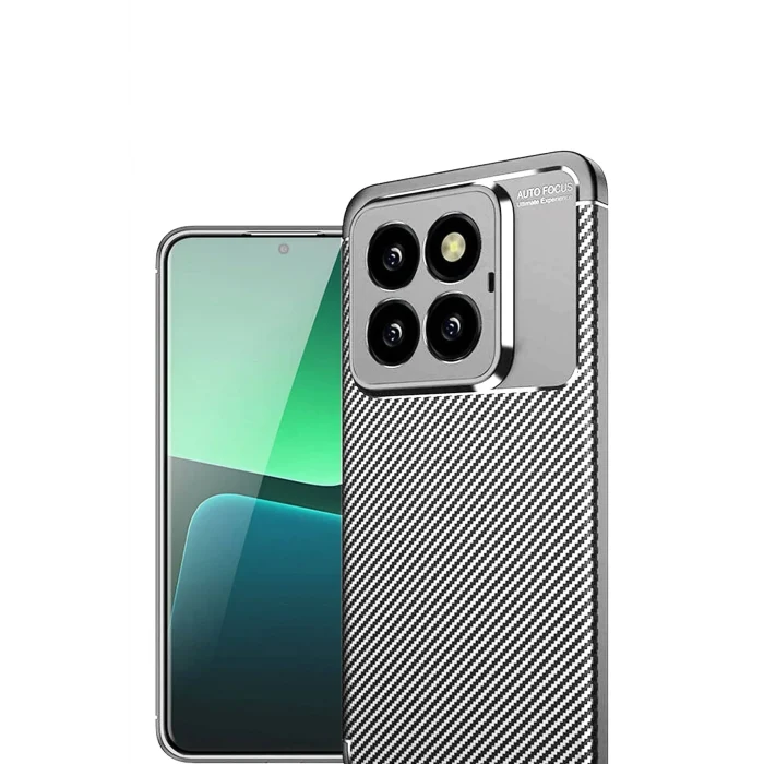 Mey İthalat®   Mi 14T Pro Kılıf Auto Focus Karbon Kapak - Gri