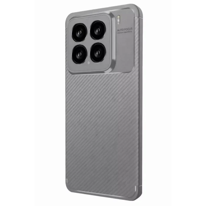 Mey İthalat®   Mi 15 Kılıf Auto Focus Karbon Kapak - Gri