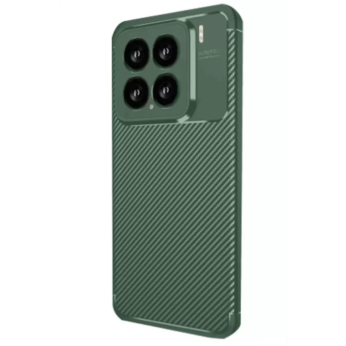 Mey İthalat®   Mi 15 Kılıf Auto Focus Karbon Kapak - Koyu Yeşil