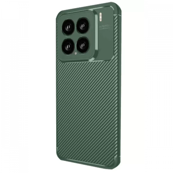 Mey İthalat®   Mi 15 Kılıf Auto Focus Karbon Kapak - Koyu Yeşil